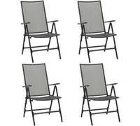 Vidaxl Chaises Pliables En Maille 4 Pcs Acier Anthracite Gris