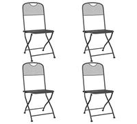 vidaXL Chaises pliables de jardin Maille métallique Anthracite – Lot de 4