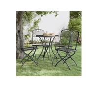 vidaXL Chaises pliables de jardin Maille métallique Anthracite – Lot de 4