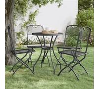 vidaXL Chaises pliables de jardin Maille métallique Anthracite – Lot de 4