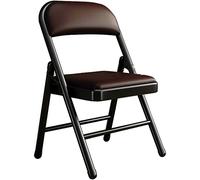 Chaises pliante Chaises Rembourrées Pliantes Président De Conférence De Formation De Bureau, Chaise Dinante Se Pliante De Ménage, Chaise À Dossier De Dortoir Légère ( Color : Black brown , S : 45*45*7