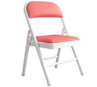 Chaises pliante Chaises Rembourrées Pliantes Président De Conférence De Formation De Bureau, Chaise Dinante Se Pliante De Ménage, Chaise À Dossier De Dortoir Légère ( Color : White pink , S : 45*45*79