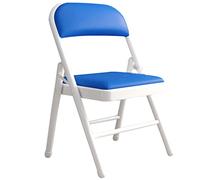 Chaises pliante Chaises Rembourrées Pliantes Président De Conférence De Formation De Bureau, Chaise Dinante Se Pliante De Ménage, Chaise À Dossier De Dortoir Légère ( Color : White blue , S : 45*45*79