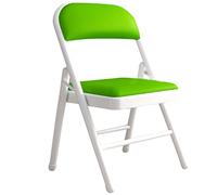 Chaises pliante Chaises Rembourrées Pliantes Président De Conférence De Formation De Bureau, Chaise Dinante Se Pliante De Ménage, Chaise À Dossier De Dortoir Légère ( Color : White green , S : 45*45*7