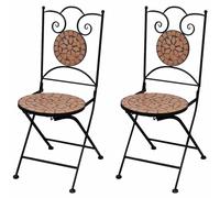 Chaises pliantes 2 pièces en céramique terre cuite vidaXL