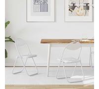 Chaises pliantes 2 pièces en similicuir blanc vidaXL