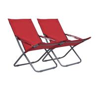 Chaises pliantes 2 pièces Tissu Gris vidaXL