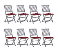 Chaises pliantes 4 pièces avec coussins en bois d'acacia massif vidaXL
