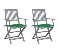 Chaises pliantes 4 pièces avec coussins en bois d'acacia massif vidaXL