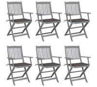 Chaises pliantes 4 pièces avec coussins en bois d'acacia massif vidaXL