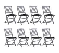Chaises pliantes 4 pièces avec coussins en bois d'acacia massif vidaXL
