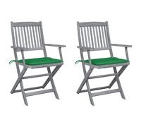 Vidaxl Chaises Pliables D'extérieur 6 Pcs Avec Coussins Bois D'acacia