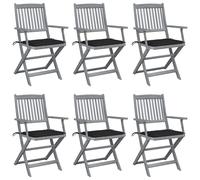 Chaises pliantes 4 pièces avec coussins en bois d'acacia massif vidaXL