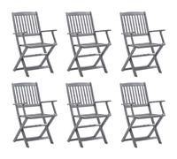 Lot de 4 chaise vidaxl H. 91 cm non pliable exterieur en acacia gris Gris G