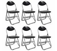 vidaXL - Jeu de chaises pliables 6 pcs 241494 - Cadre acier, siège en simili cuir noir