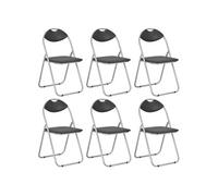 Chaises pliantes à manger lot de 6 noir similicuir Noir G