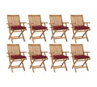 Vidaxl Chaises Pliables De Jardin Avec Coussins 4 Pcs Teck Solide