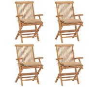 Chaises pliantes avec coussins anthracite, 2 pièces, en teck massif vidaXL