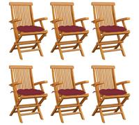 Chaises pliantes avec coussins anthracite, 2 pièces, en teck massif vidaXL