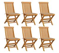 Chaises pliantes avec coussins anthracite, 4 pièces, en teck massif vidaXL