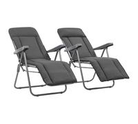 Chaises pliantes avec coussins, lot de 2, grises vidaXL