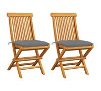 Chaises pliantes avec coussins taupe, 8 pièces, en bois de teck massif vidaXL