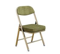Chaises pliantes avec sièges rembourrés, structure plaquée or et tissu en velours côtelé, capacité de 300 kg, convient aux chambres à coucher, salles de réunion, jardins, fêtes, etc.(Green)