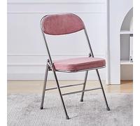 Chaises pliantes confortables rembourrées en métal avec dossier et coussin - Velours côtelé rose - Idéal pour la maison, le bureau, les événements intérieurs et extérieurs - Sièges polyvalents pour