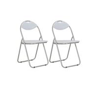 vidaXL Chaises pliantes 2x pour salle à manger en simili cuir blanc