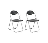 vidaXL Chaises pliantes de salle à manger 2 pièces noir similicuir