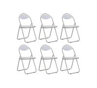 vidaXL Chaises pliantes de salle à manger 6 pcs Blanc Similicuir Blanc G