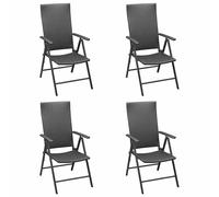 Chaises pliantes empilables, lot de 2, en rotin synthétique noir vidaXL