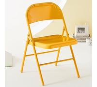 Chaises pliantes empilables portables avec dossier, sièges commerciaux pour événements, bureaux, mariages, cadre en acier, chaises en métal, couleur jaune