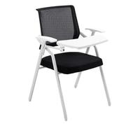 Chaises pliantes empilables pour bureau et conférence avec bureau attaché pour salles de formation et zones de réception - Gris - Sans tableau d'écriture