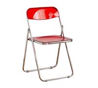 Chaises Pliantes en Acrylique Chaise Pliante Transparente avec Pieds en Acier argenté chaises Pliables en Plastique ABS Transparent pour Mariage fête Bureau réunion,Red