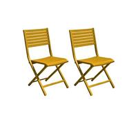 Proloisirs - Chaises pliantes en aluminium Lucca (Lot de 2) Miel G