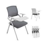 Chaises pliantes ergonomiques en maille avec bras pour tablette, sièges de bureau, de conférence, chaises d'invités avec bureau attaché, idéales pour les salles d'attente