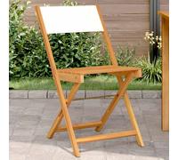 Chaises pliantes (lot de 2) en bois massif d'acacia blanc crème et tissu vidaXL