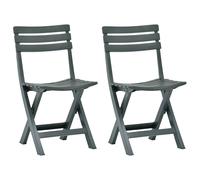 Chaises pliantes, lot de 2, en plastique anthracite vidaXL