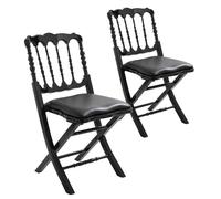 Chaises pliantes Napoléon noires - Lot de 2 - Bois - Haut de gamme et design