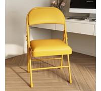 Chaises pliantes portables avec sièges rembourrés - Tabouret empilable intérieur/extérieur pour événements, bureau, fête de mariage, cuisine, salle à manger - Coussin épais jaune