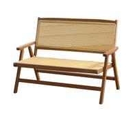 Chaises pliantes portables en rotin à double siège pour extérieur et intérieur, chaises de pelouse légères et élégantes avec accoudoirs confortables pour terrasse, salon, chambre à coucher, cuisine