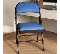 Chaises pliantes rembourrées ultra épaisses - Chaise de bureau confortable en métal avec coussin doux pour une utilisation en intérieur - Chaise pliable bleue (79 x 47 x 45 cm)