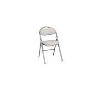 Chaises pliantes super confort tissu non feu allumette piétement aluminium - gris - lot de 2 - gris -