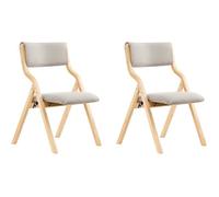 Chaises pliantes tapissées - SOBUY - Lot de 2 - 48x54x80 cm - Gris clair - Assise rembourrée - Structure en bois