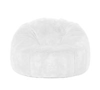 Chaises Pouf for Adultes Enfants (Sans Remplissage), 2.3-5ft Housse Pouf Poire en Fausse Fourrure pour Salon Chambre Moelleux Housse de Canapé Ottoman Relax Lounge Futon(White,4ft-D120cm-cover)