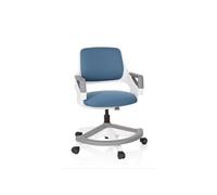 HJH Office Chaise de bureau Kid Flex Tissu évolutive, dossier et repose-pieds réglables Bleu
