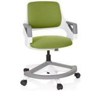 hjh OFFICE Chaise de Bureau pour Enfants et Adolescents Kid Flex Tissu Chaise de Bureau évolutive, Repose-Pieds & Dossier réglables Vert