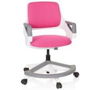 hjh OFFICE 640480 Chaise de Bureau pour Enfants et Adolescents Kid Flex Tissu Rose Chaise de Bureau évolutive, Repose-Pieds & Dossier réglables