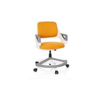 hjh OFFICE Chaise de Bureau pour Enfants et Adolescents Kid Flex Tissu Chaise de Bureau évolutive, Repose-Pieds & Dossier réglables Orange